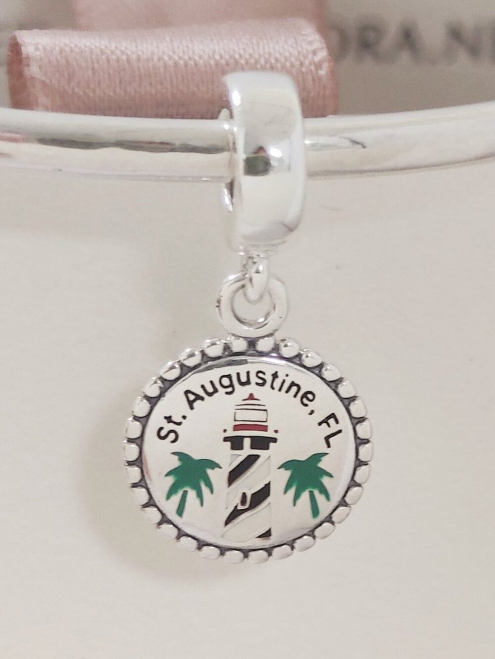 Pandora St. Augustine Florida Lighthouse Dangle Charm S925 Silver with box